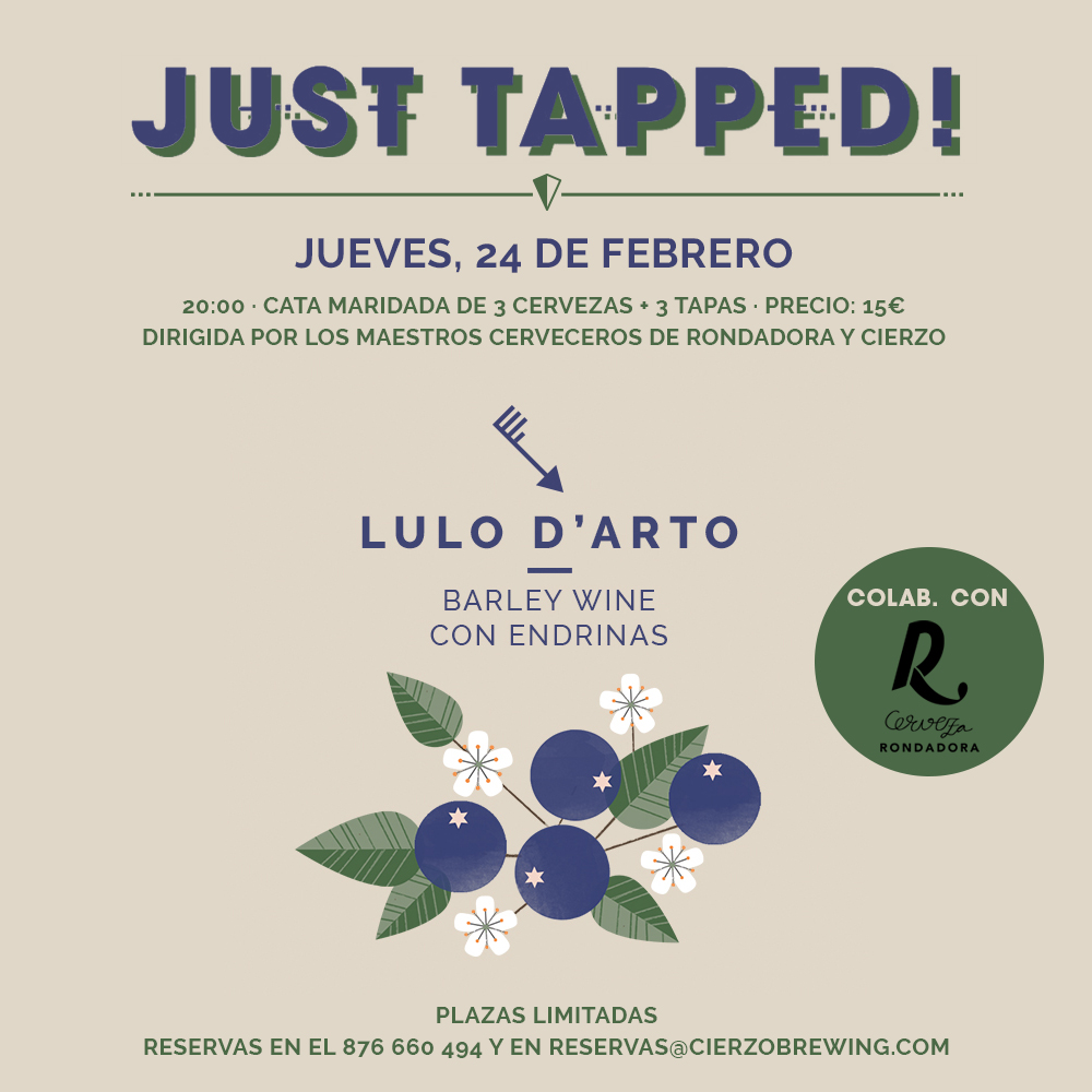 Just Tapped! de Lulo d'Arto en el brewpub de Cierzo Brewing