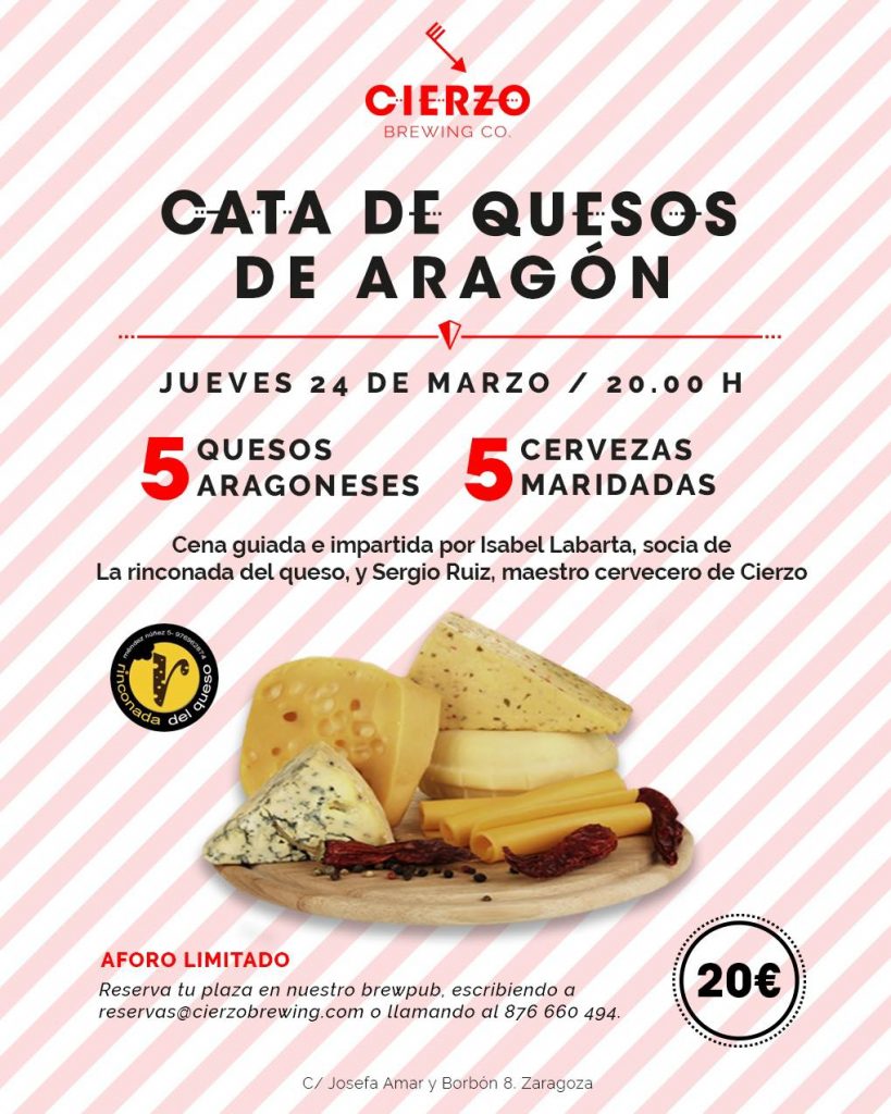 Cata de quesos de Aragón en brewpub de Cierzo