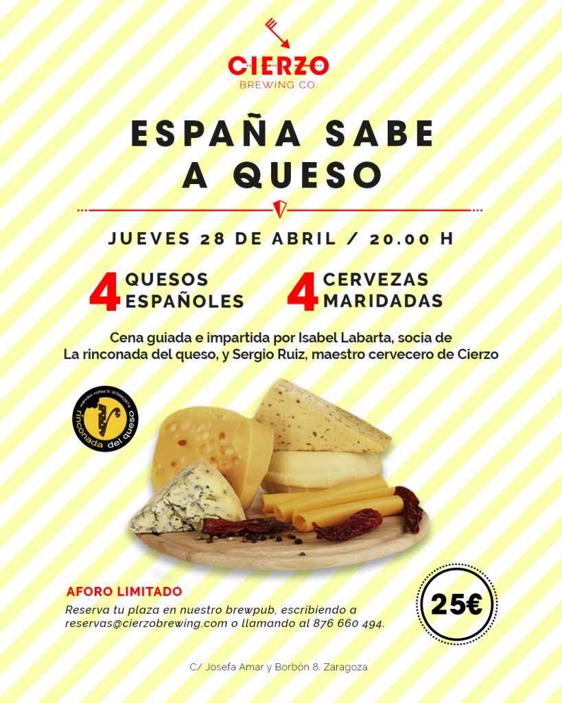 Cata de quesos de España en brewpub de Cierzo Brewing