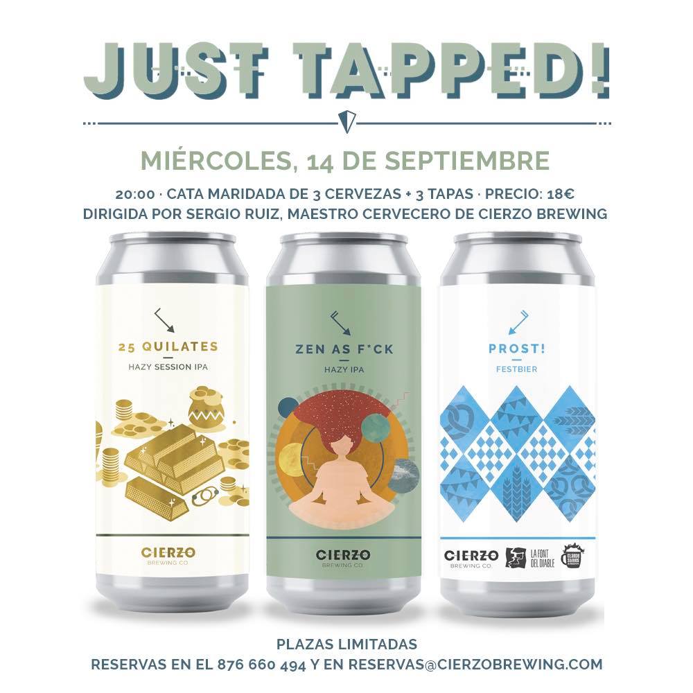 Just Tapped! con las novedades de septiembre de Cierzo Brewing en brewpub de Cierzo (Zaragoza)