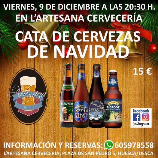La Artesana Cartel cata cervezas navidad 9 diciembre