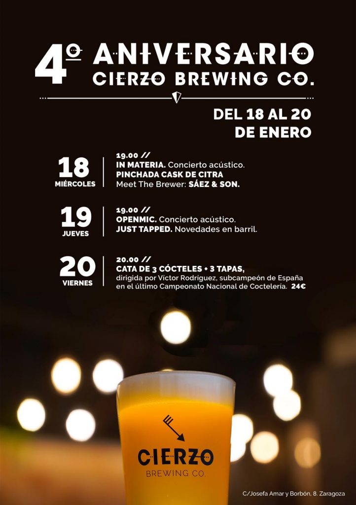 Meet the Brewer con Sáez & Son para el 4º Aniversario del brewpub de Cierzo Brewing