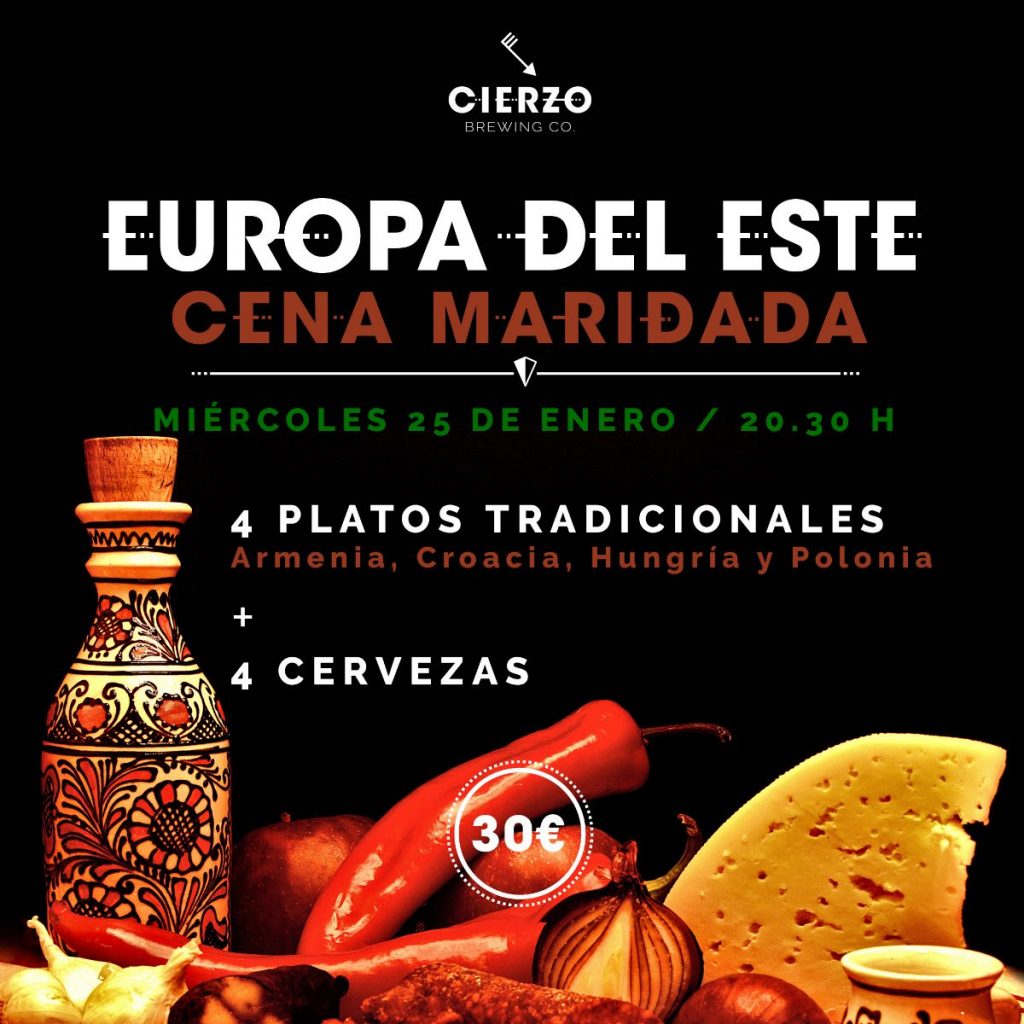 Cena maridada Europa del Este en Cierzo Brewing