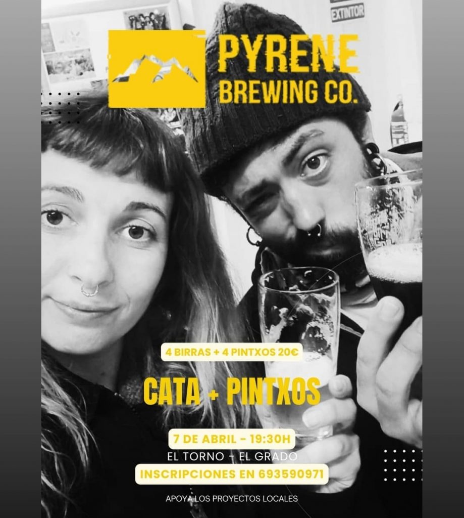 Cata maridada de Pyrene Craft Beer en Bar El Torno (El Grado, Huesca)
