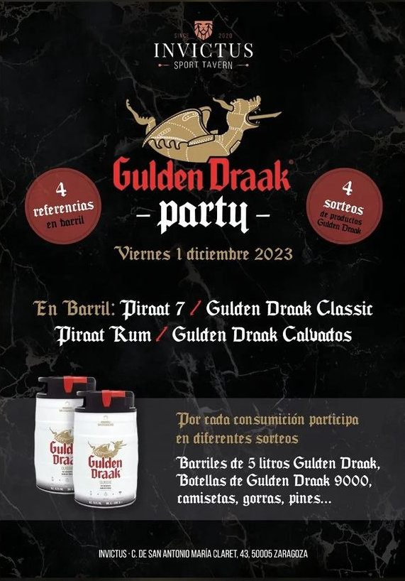 1ª Fiesta Gulden Draak en Invictus Sport Tavern (Zaragoza)