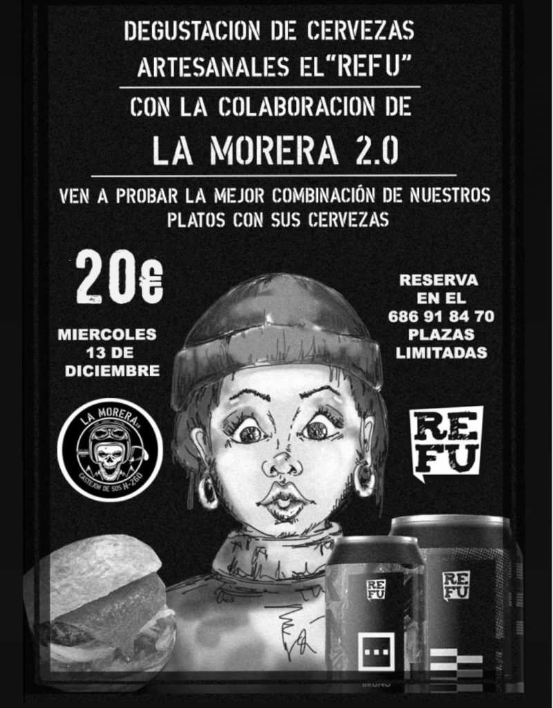 Degustación de Cervezas artesanales de Refu el miércoles 12 de diciembre en La Morera 2.0