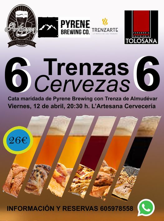 Cata maridada en L'Artesana con Pyrene Brewing y Trenza de Almudévar