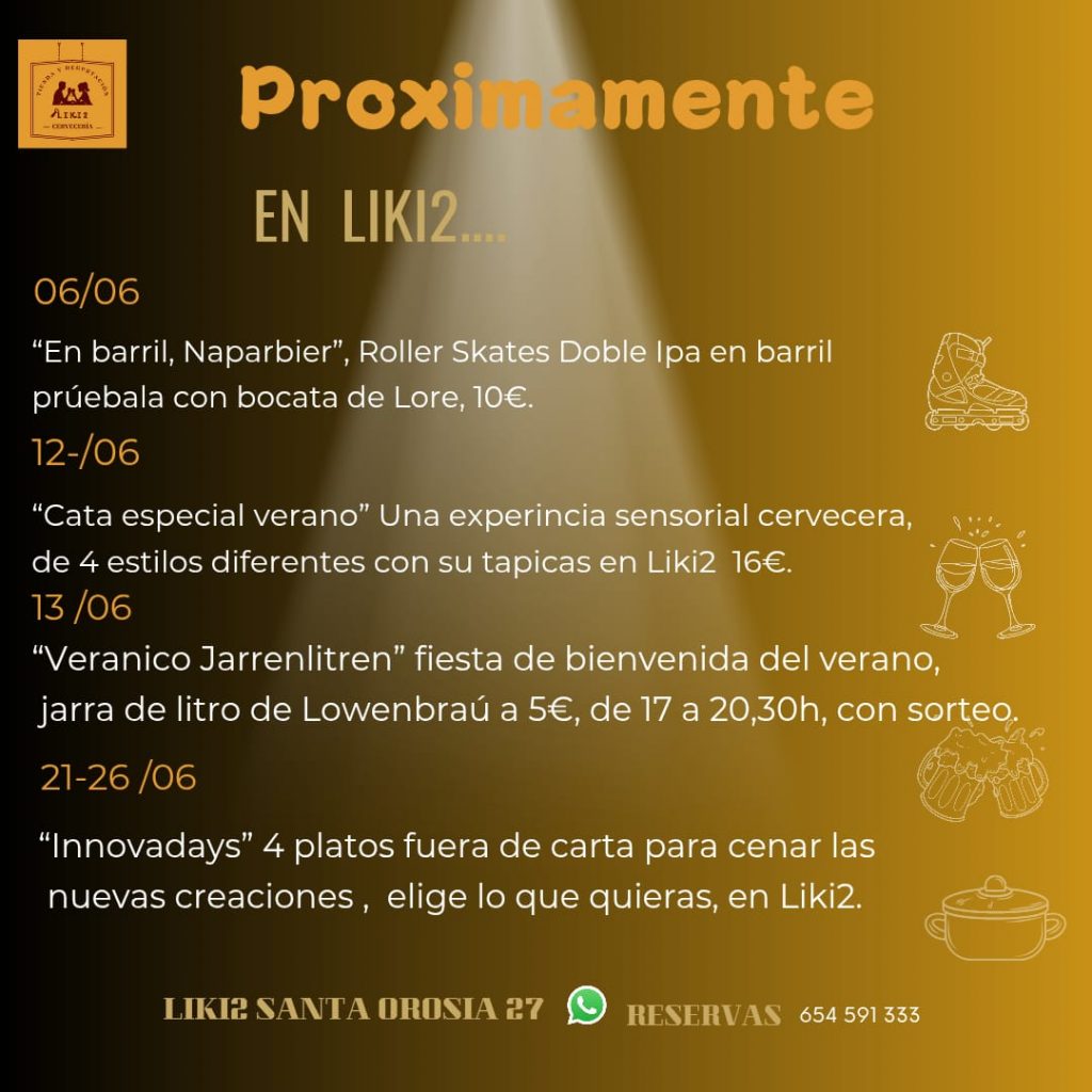 Agenda junio 2025 en Líquidos Cervecería