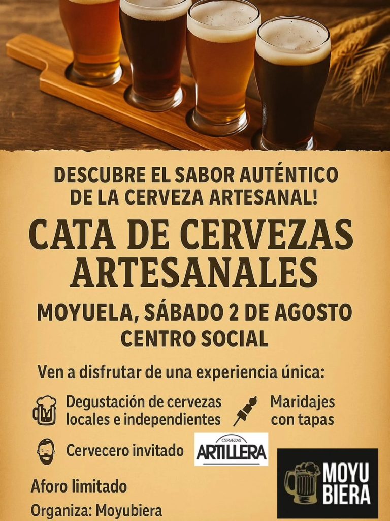 Moyubiera organiza una cata maridada de cervezas Artillera en Moyuela