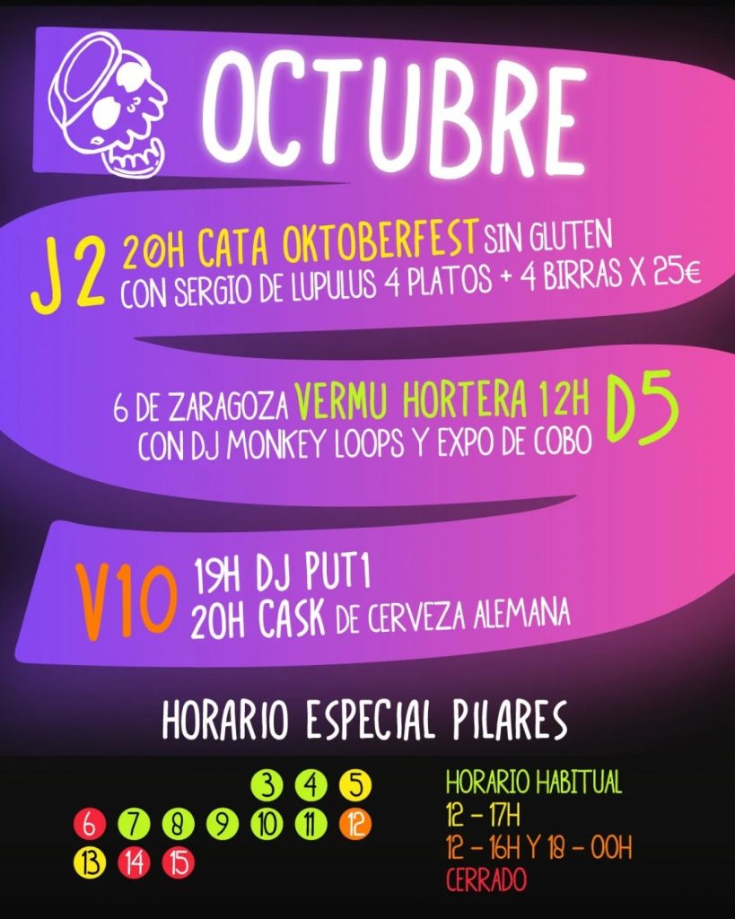 Oktoberfest y agenda octubre en Birrosta