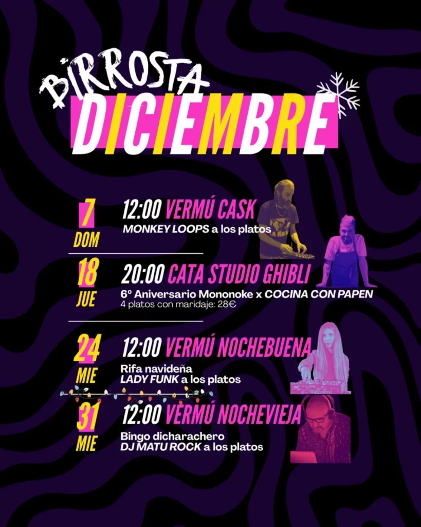 Cata de cervezas Studio Ghibli del 6º Aniversario de Mononoke en Birrosta (Zaragoza) 2 Agenda diciembre 2025 en Birrosta