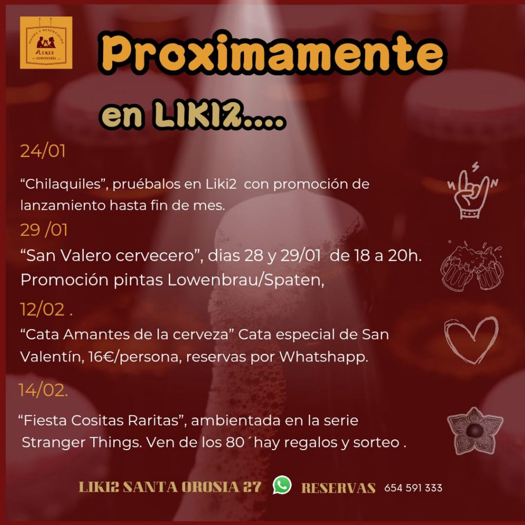 Cata Amantes de la cerveza en Líquidos Cervecería (Zaragoza) 2 Agenda de enero y febrero en Líquidos Cervecería