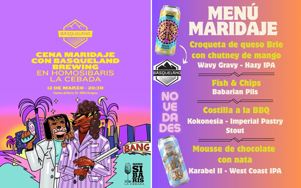 Meet the Brewer y cata maridada con Basqueland Brewing en Homosibaris La Cebada