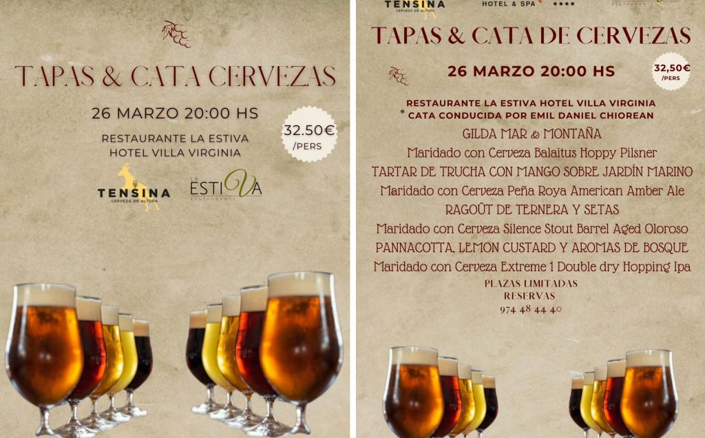 Cata maridada con Cerveza Tensina