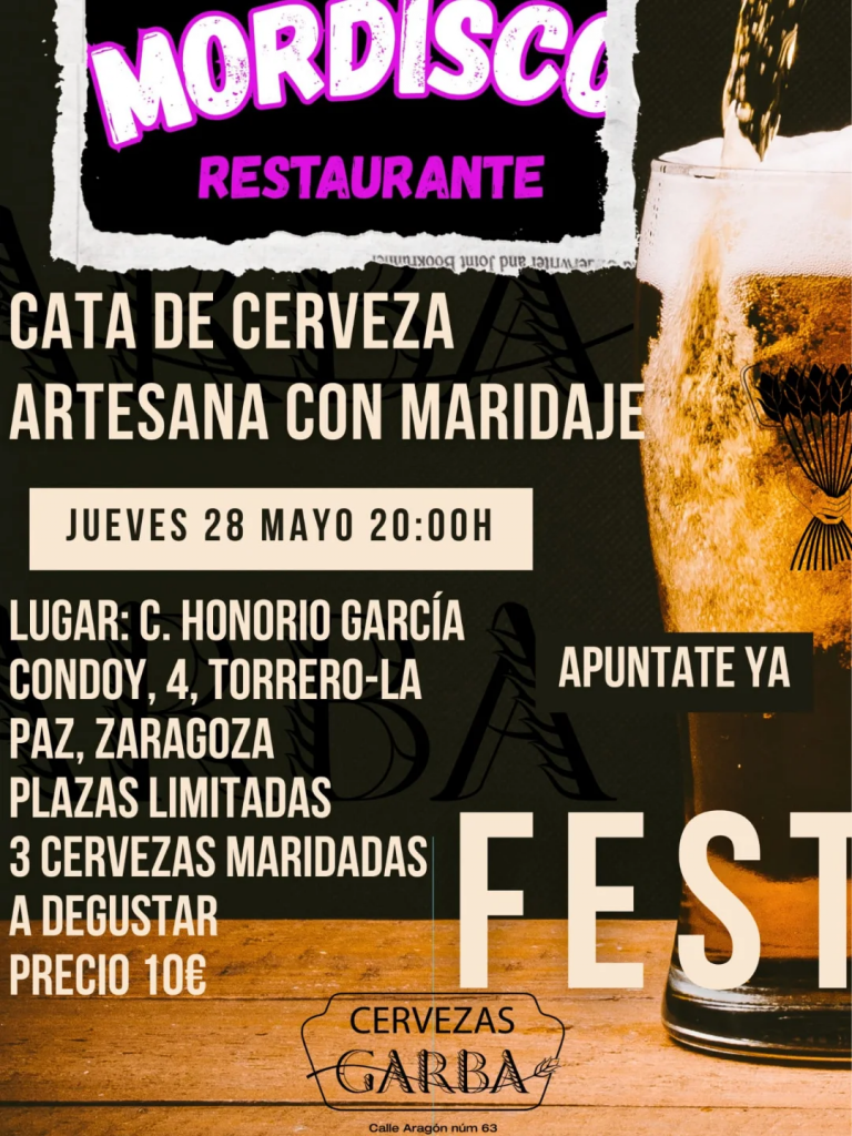 Cata maridada de cervezas Garba