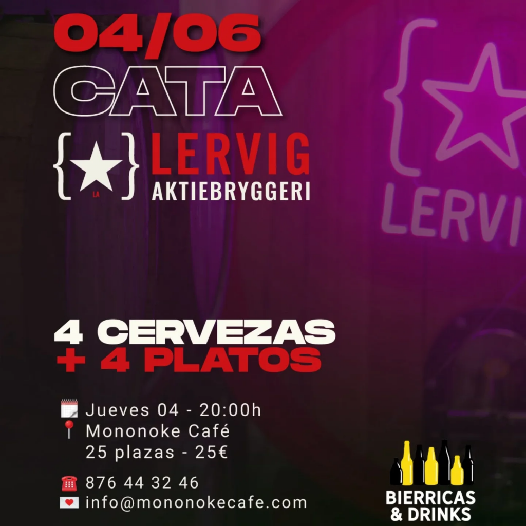 Cata maridada de cervezas Lervig en Mononoke Café 
