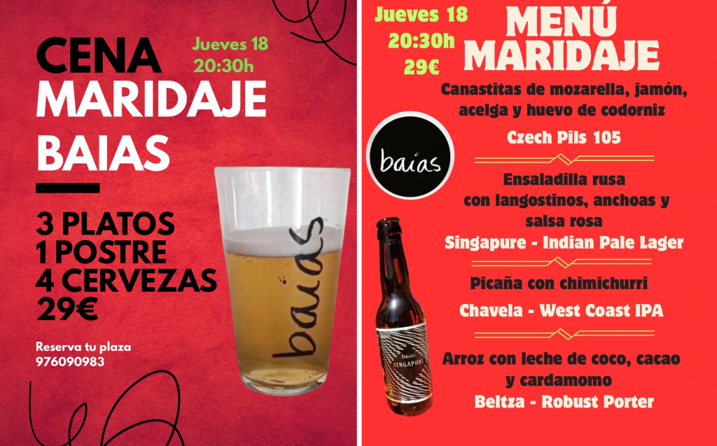 Meet the Brewer y cata maridada con Baias en Homosibaris La Cebada