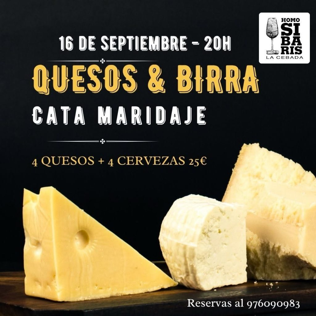 Cata maridada de quesos artesanales y cerveza en Homosibaris La Cebada