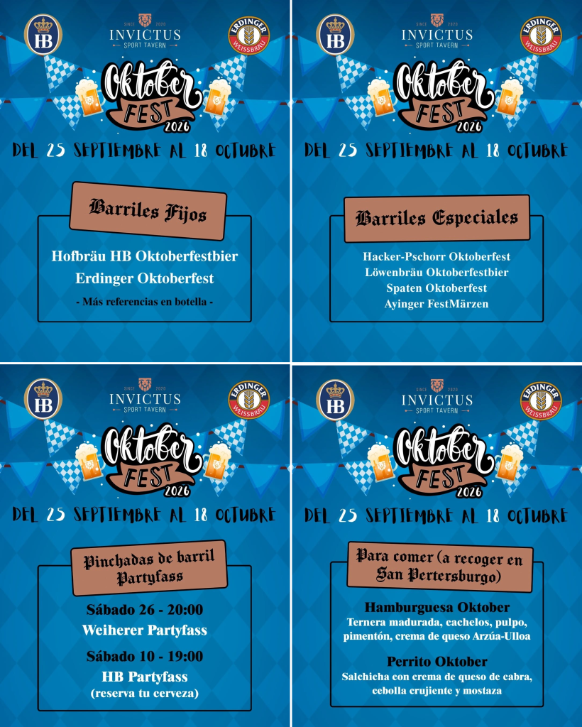 Actividades Oktoberfest 2026 en Invictus Sport Tavern