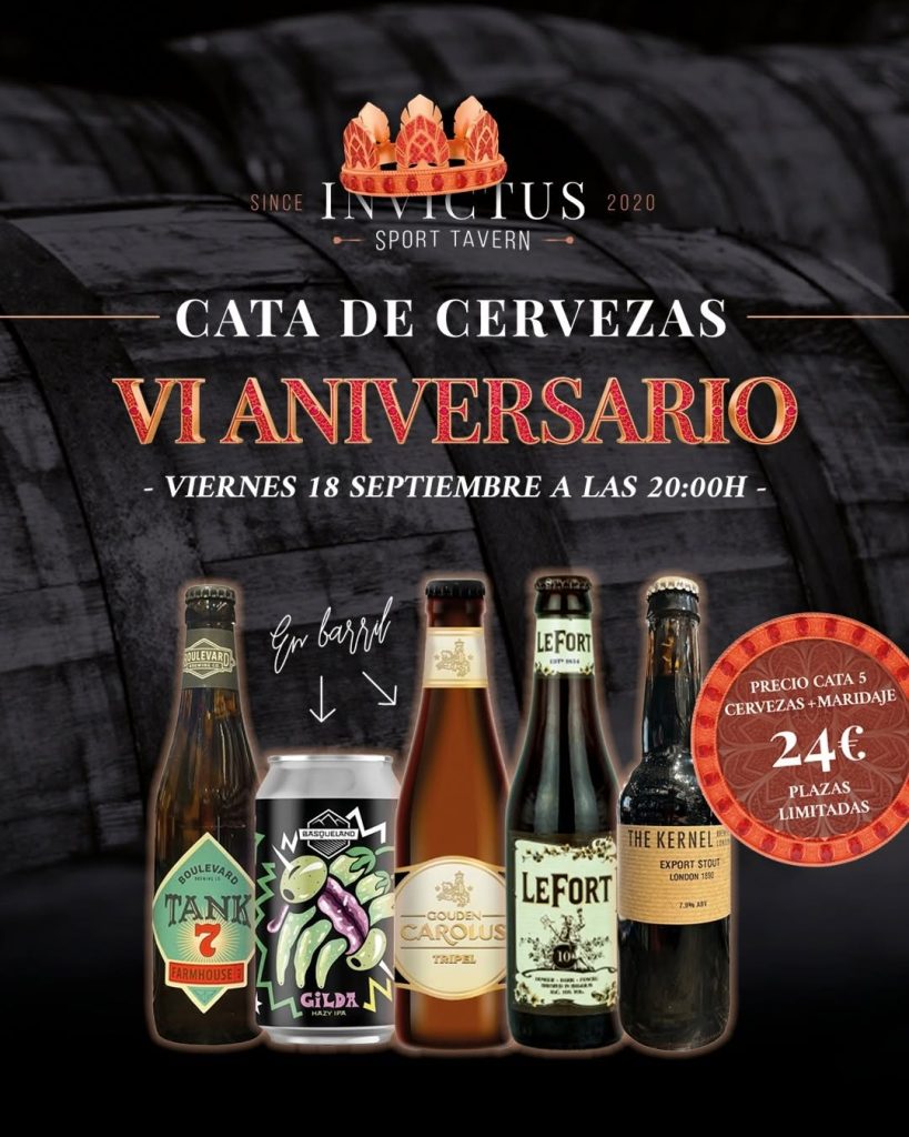 6º Aniversario en Invictus Soport Tavern: cata maridada