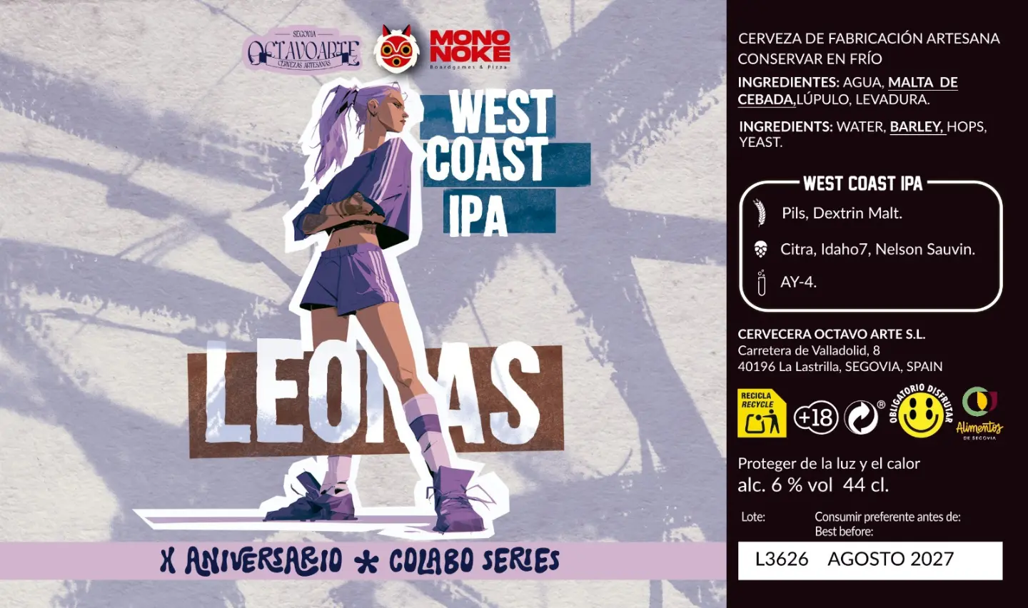 Mononoke Cafe Etiqueta Leonas colabo Octavo Arte