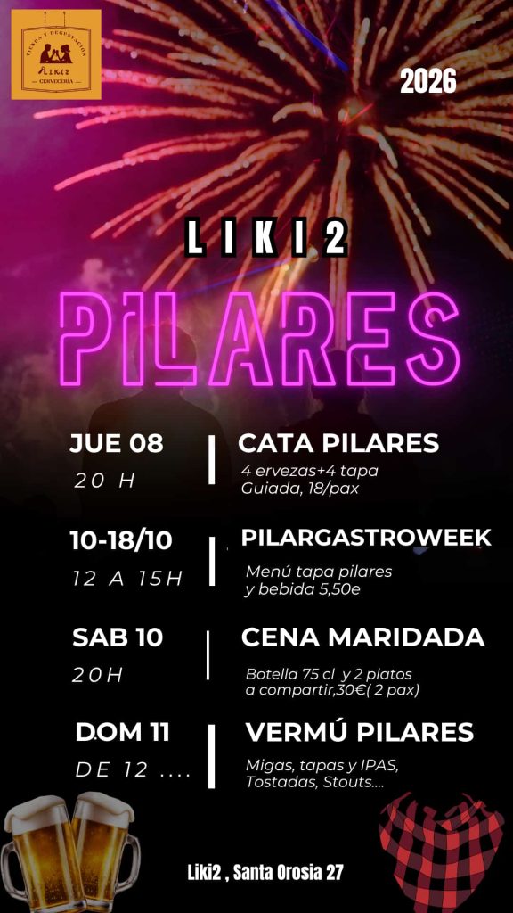 Agenda actividades para Pilares 2026 en Líquidos Cervecería