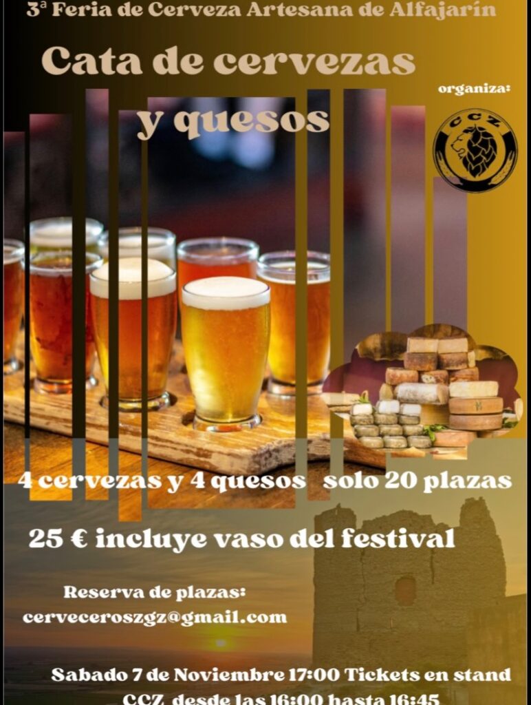 3ª Feria de la Cerveza Artesana de Alfajarín 2 Cata de cervezas y quesos en la 3ª edición de la Feria de cerveza artesana de Alfajarín